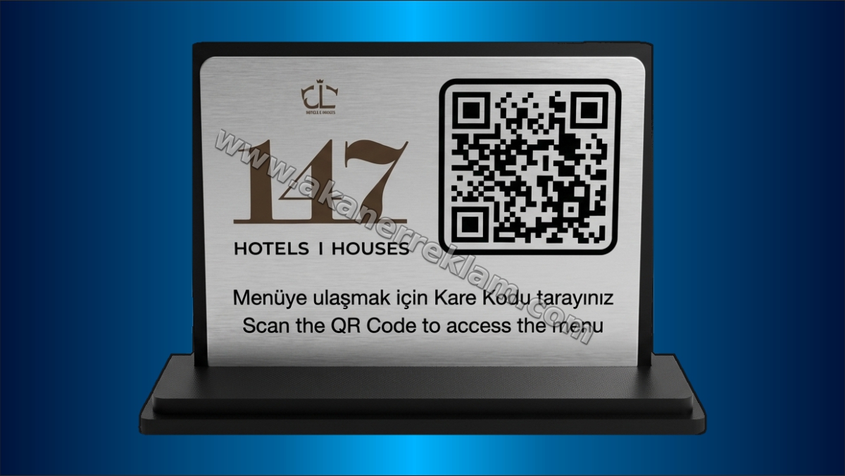 Masaüstü QR Menü Standı (Model 3)