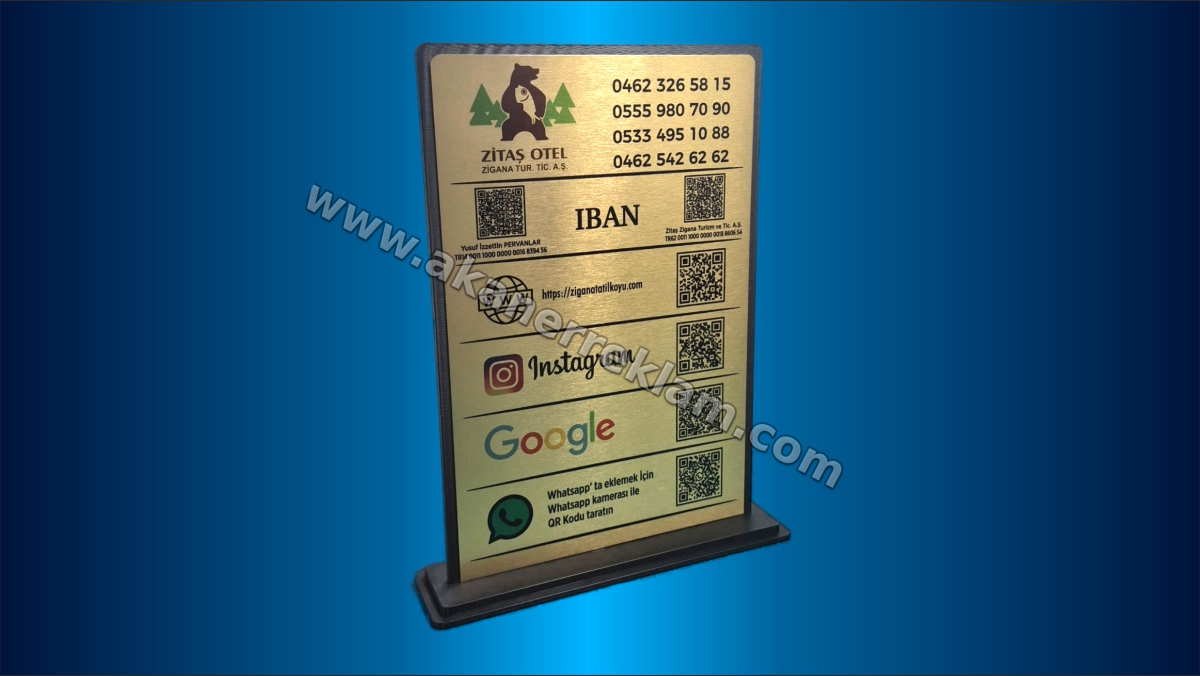 Masaüstü Çoklu QR Kod Standı (Model 6)