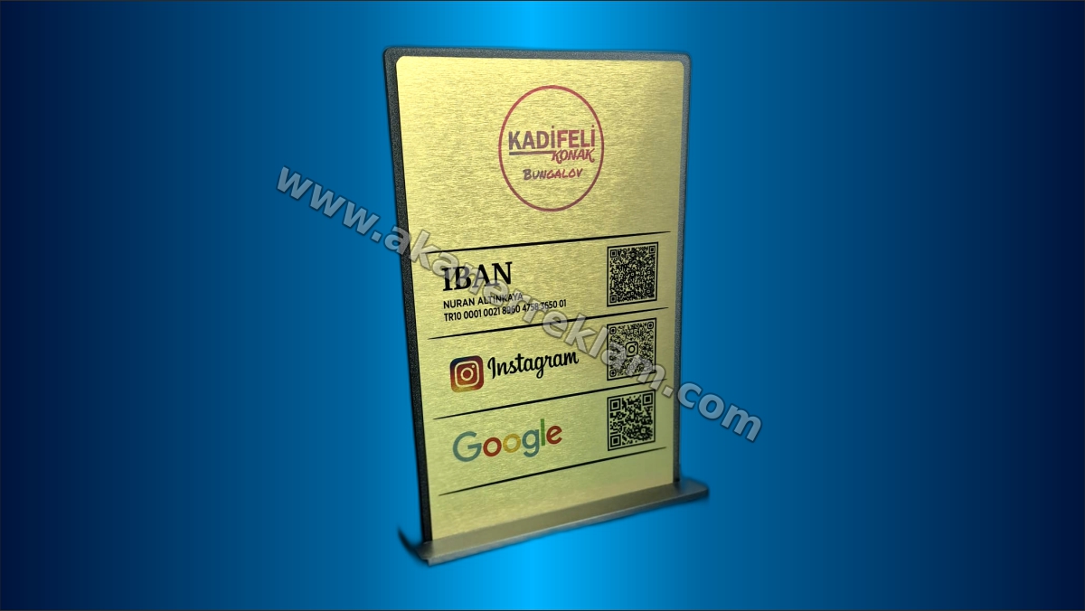 Masaüstü Çoklu QR Kod Standı (Model 7)