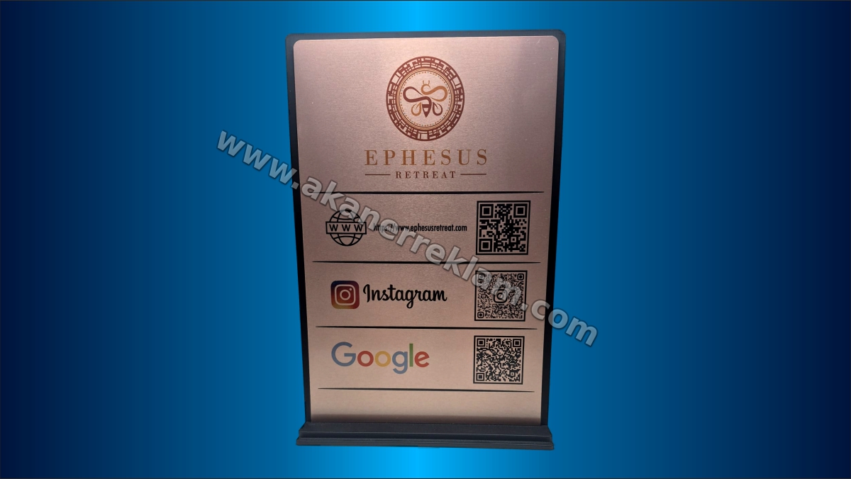 Masaüstü Çoklu QR Kod Standı (Model 8)