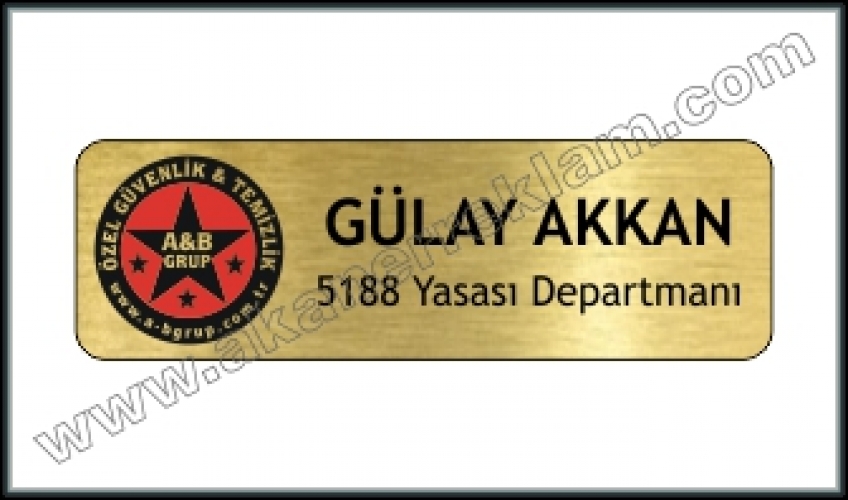 Fırçalı Altın Metal Yaka İsimliği - 10