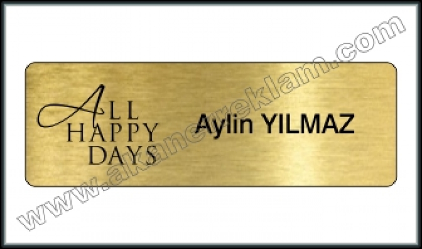 Fırçalı Altın Metal Yaka İsimliği - 20