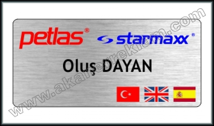 Fırçalı Gümüş Metal Yaka İsimliği - 20