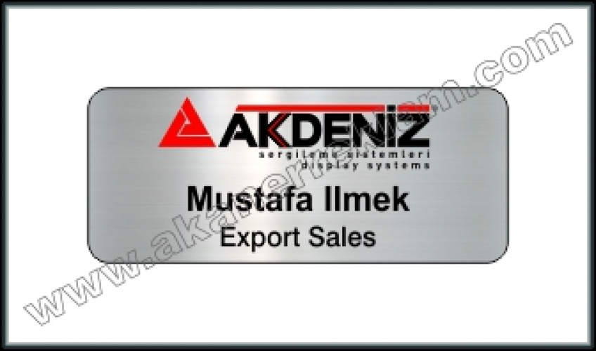 Parlak Gümüş Metal Yaka İsimliği - 20