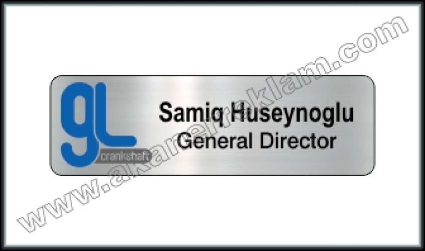 Parlak Gümüş Metal Yaka İsimliği - 30