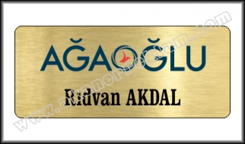 Fırçalı Altın Metal Yaka İsimliği - 40