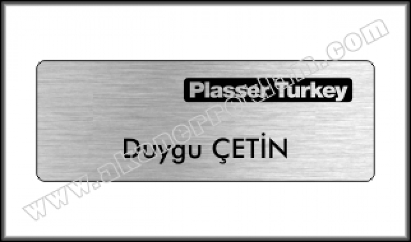 Fırçalı Gümüş Metal Yaka İsimliği - 30