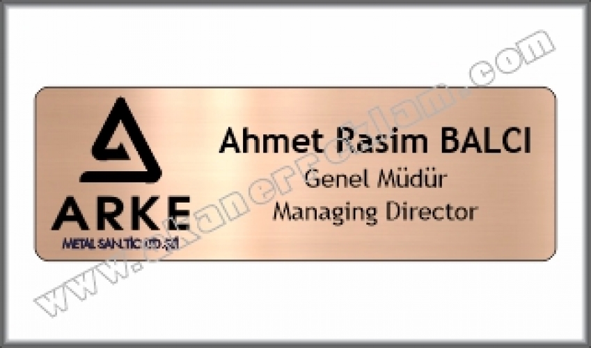 Bronz Metal Yaka İsimliği - 10
