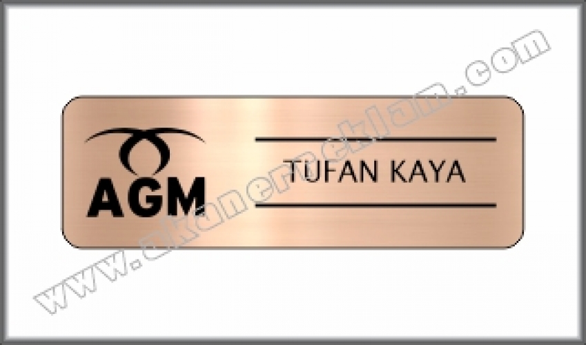 Bronz Metal Yaka İsimliği - 20