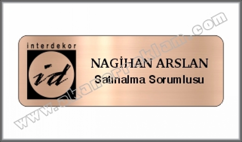 Bronz Metal Yaka İsimliği - 40