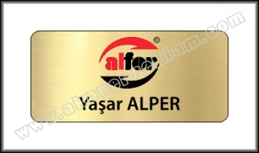 Parlak Altın Metal Yaka İsimliği - 10