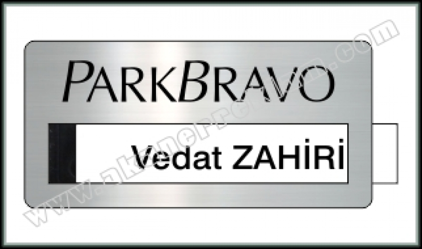 Pencereli Metal Yaka İsimliği - 120