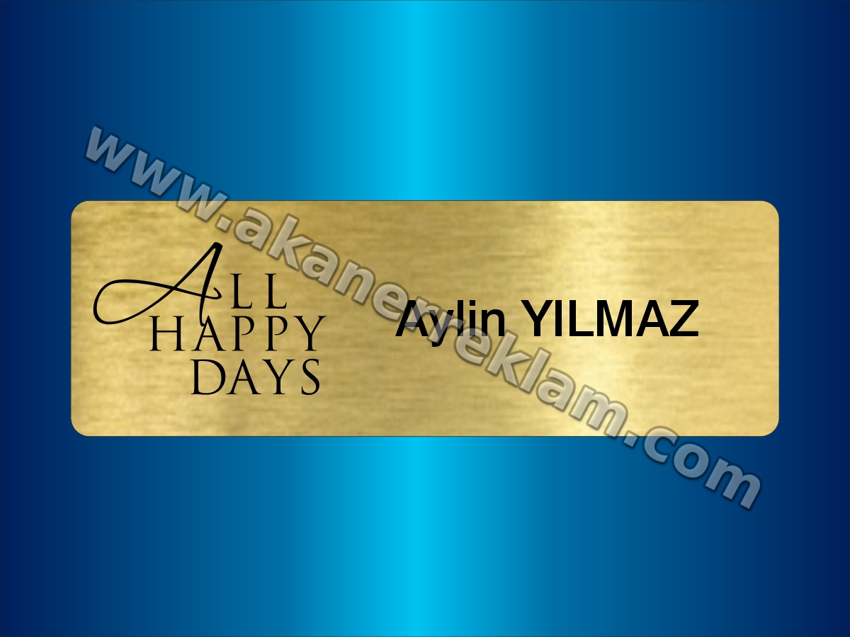 Fırçalı Altın Metal Yaka İsimliği (Soldan Logolu)