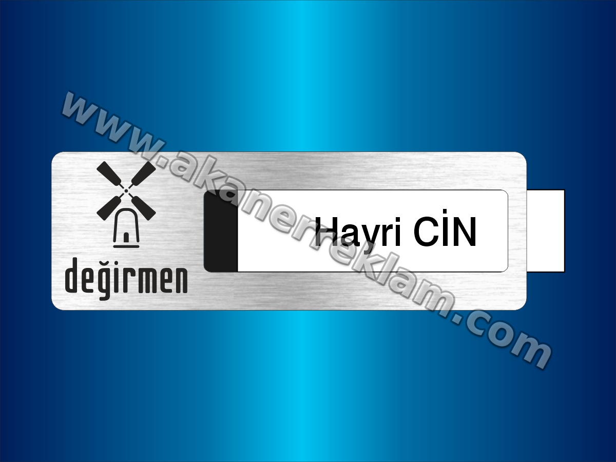 Fırçalı Gümüş Pencereli Yaka İsimliği (Soldan Logolu)