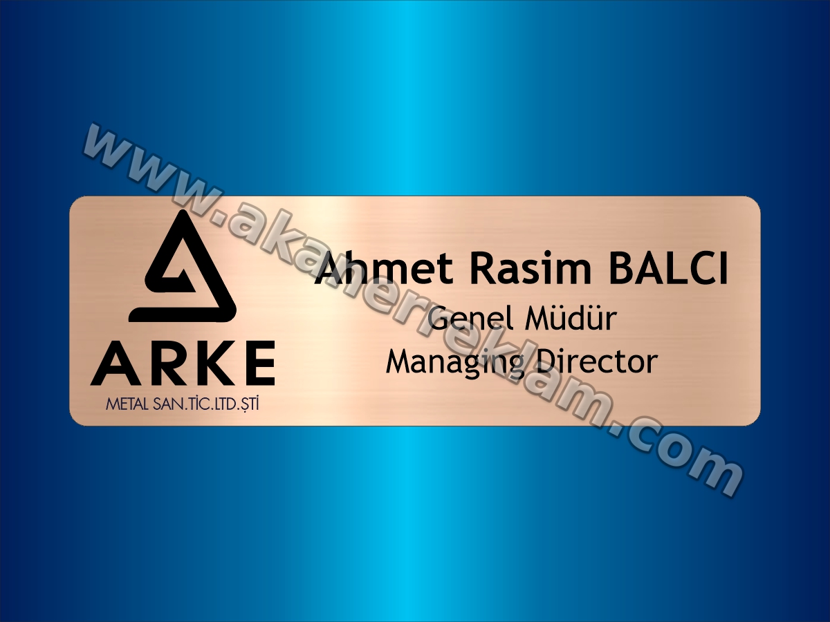 Bronz Metal Yaka İsimliği (Soldan Logolu)