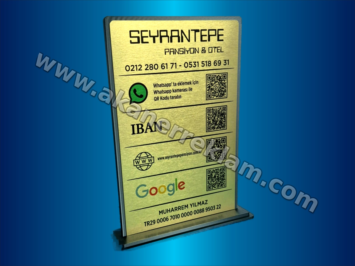 Masaüstü Çoklu QR Kod Standı (Model 1)