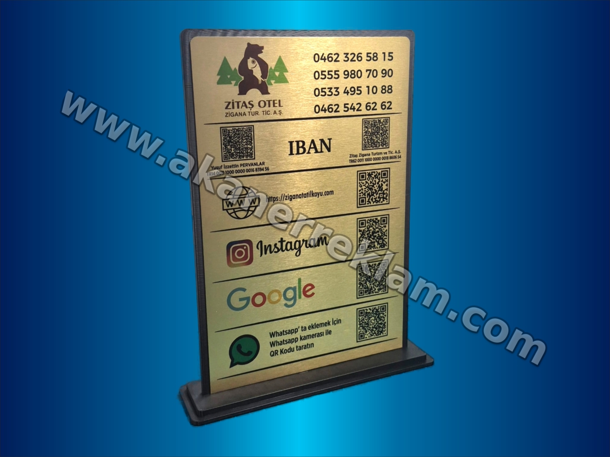 Masaüstü Çoklu QR Kod Standı (Model 6)