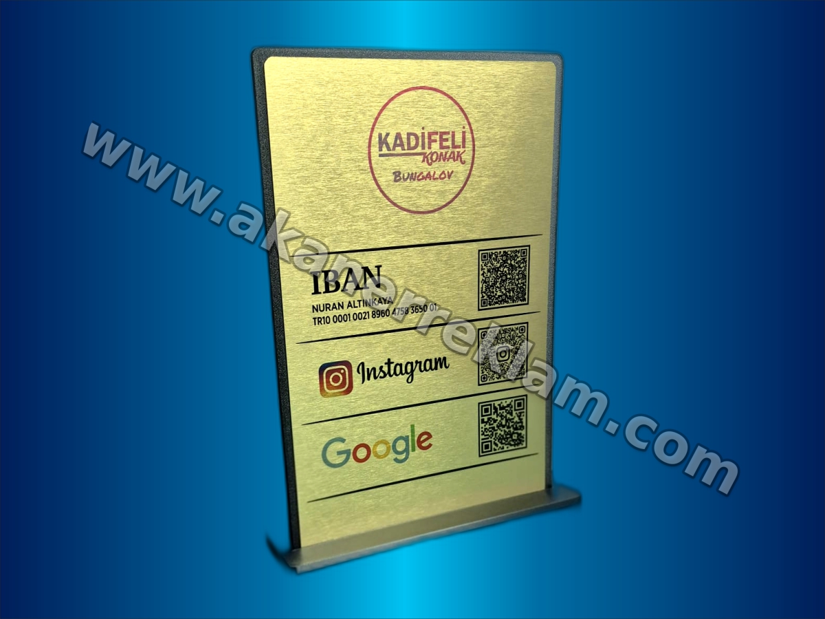 Masaüstü Çoklu QR Kod Standı (Model 7)