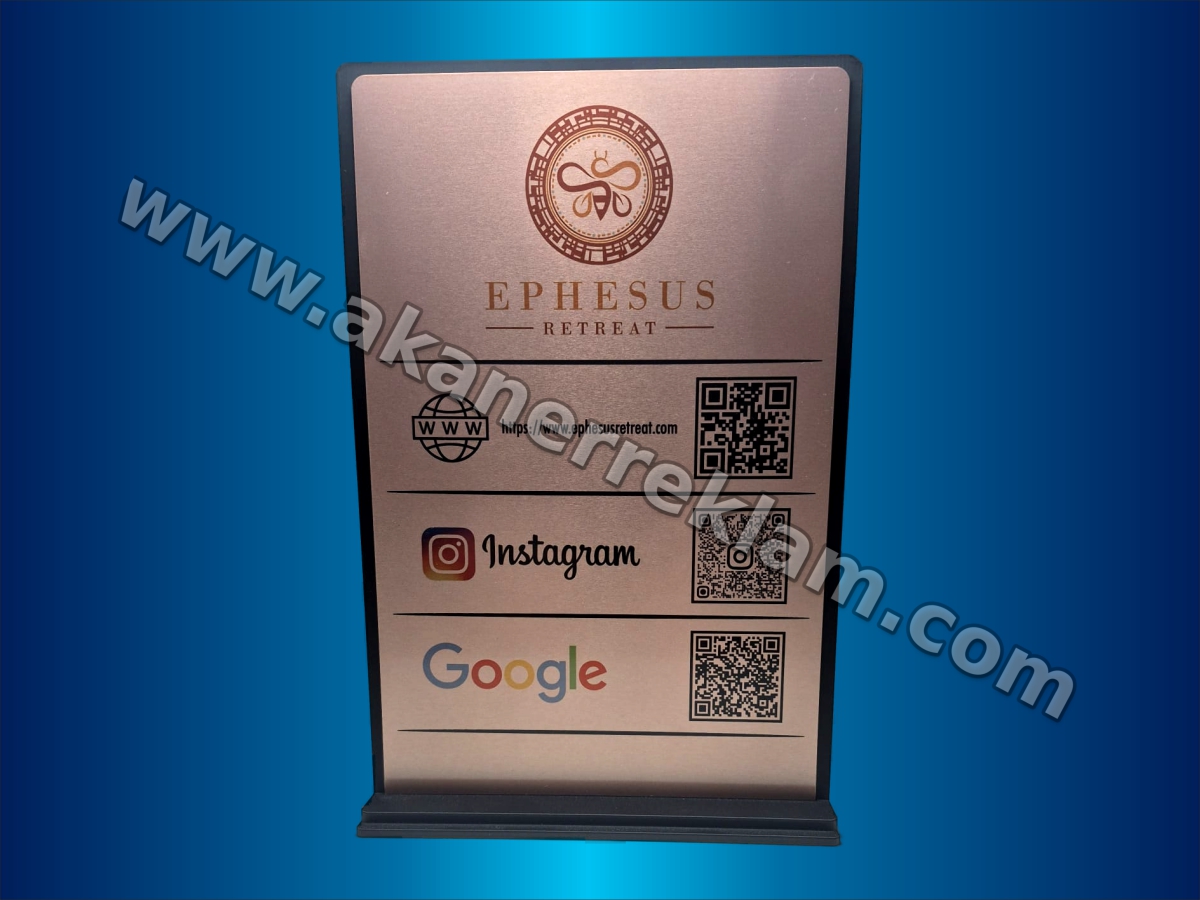 Masaüstü Çoklu QR Kod Standı (Model 8)